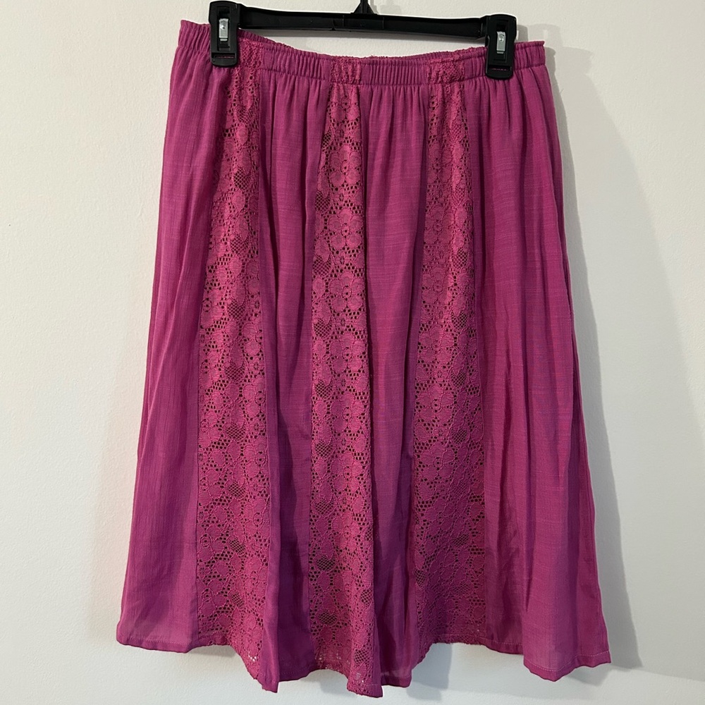 Pink Lace Y2K Women's Midi Skirt